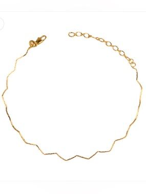 *New Anklet | Gold filled zig zag pattern 13”